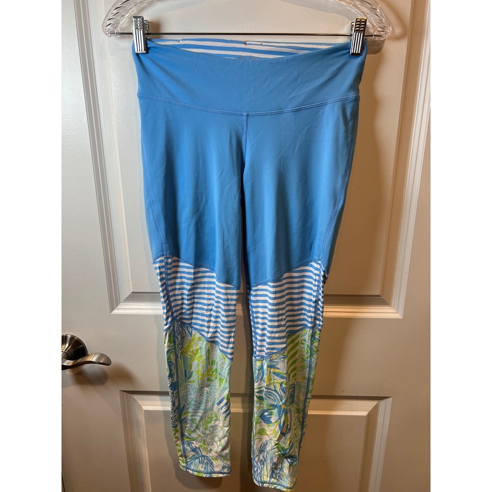 Lilly Pulitzer Womens Leggings Luxletic Colorblock Blue Small